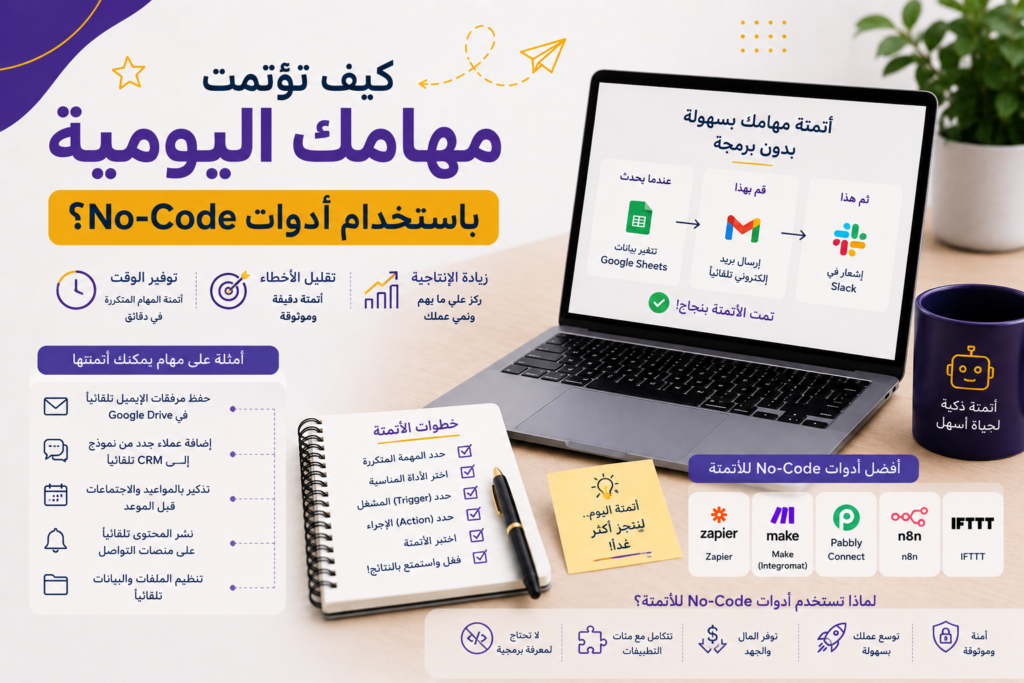 كيف تؤتمت مهامك اليومية باستخدام أدوات No-Code؟