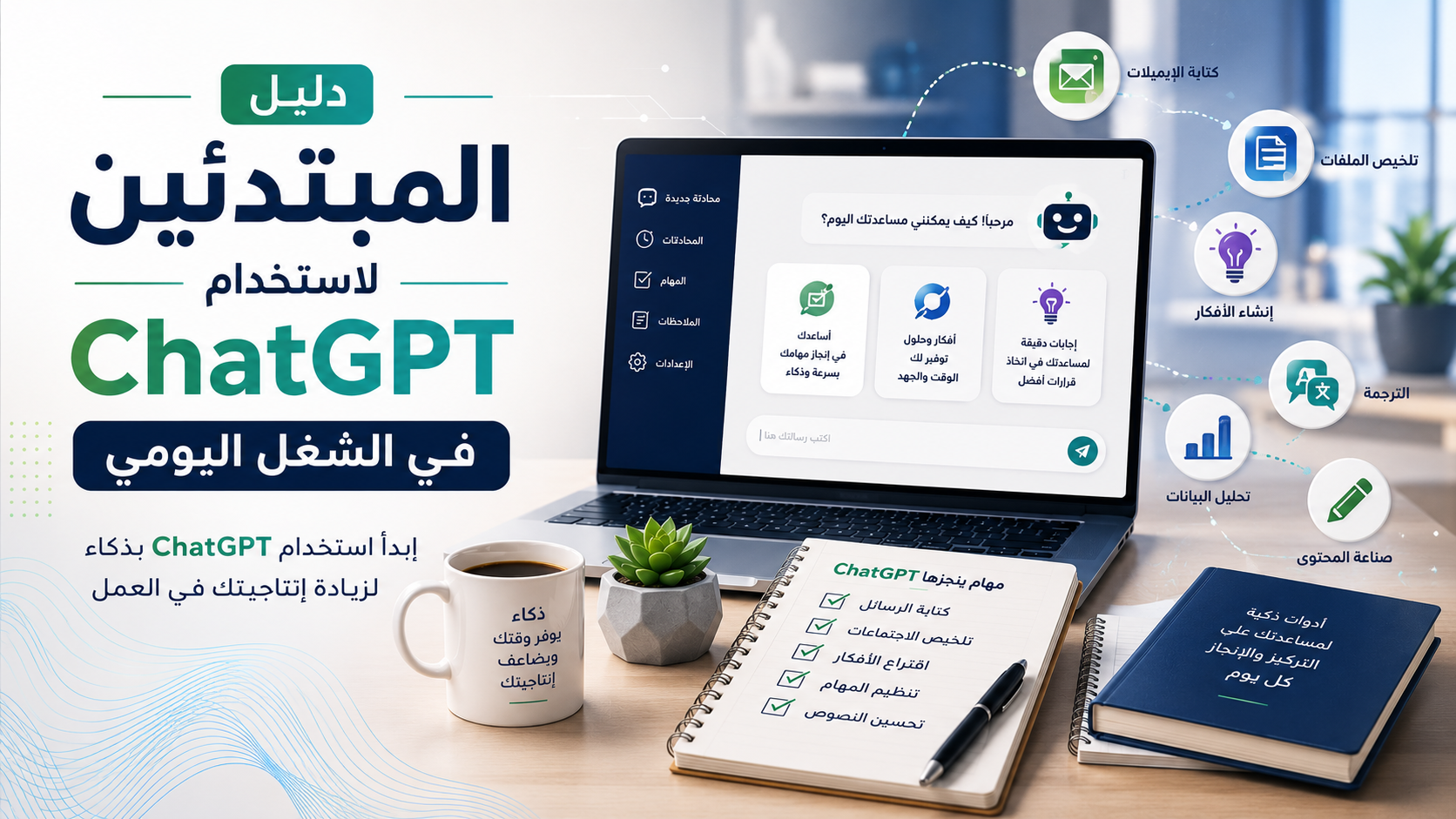 دليل المبتدئين لاستخدام ChatGPT في الشغل اليومي