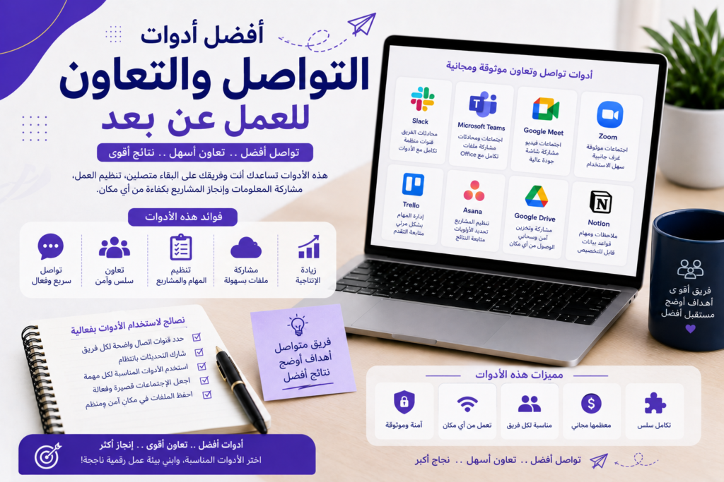 أفضل أدوات التواصل والتعاون للعمل عن بعد
