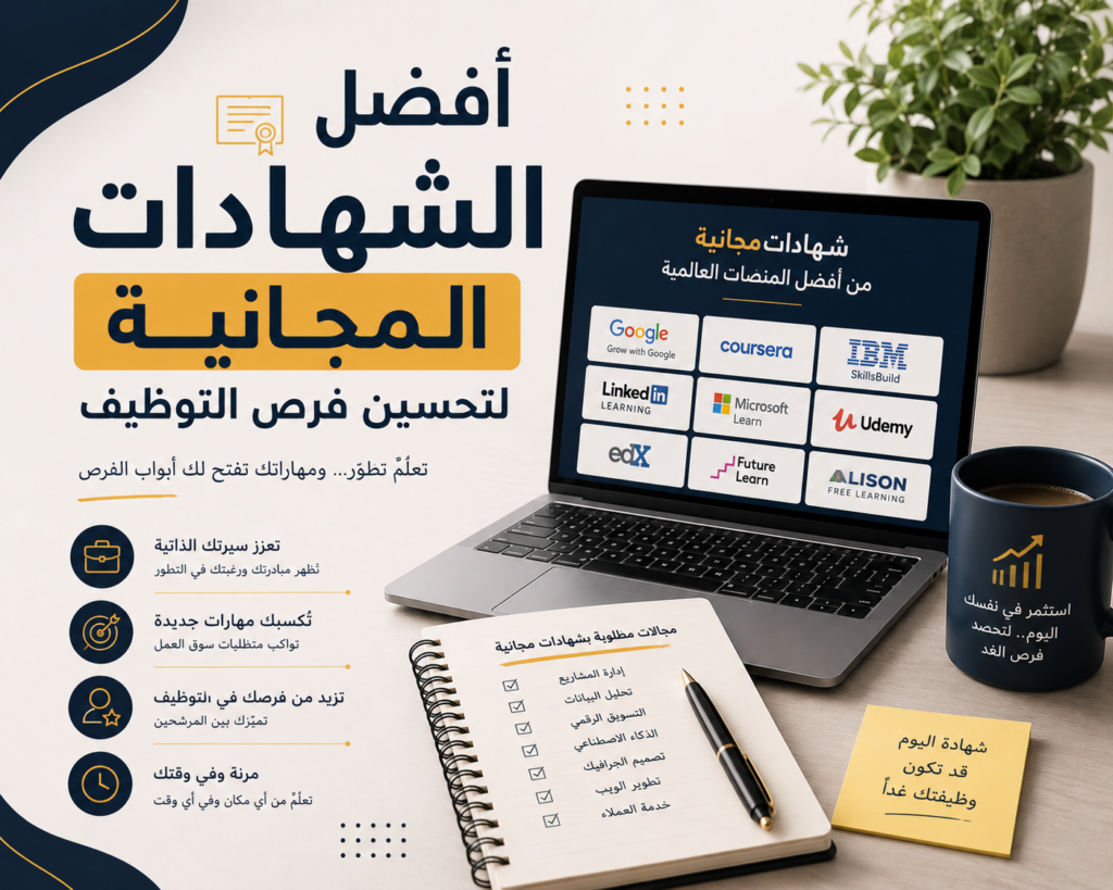أفضل الشهادات المجانية لتحسين فرص التوظيف