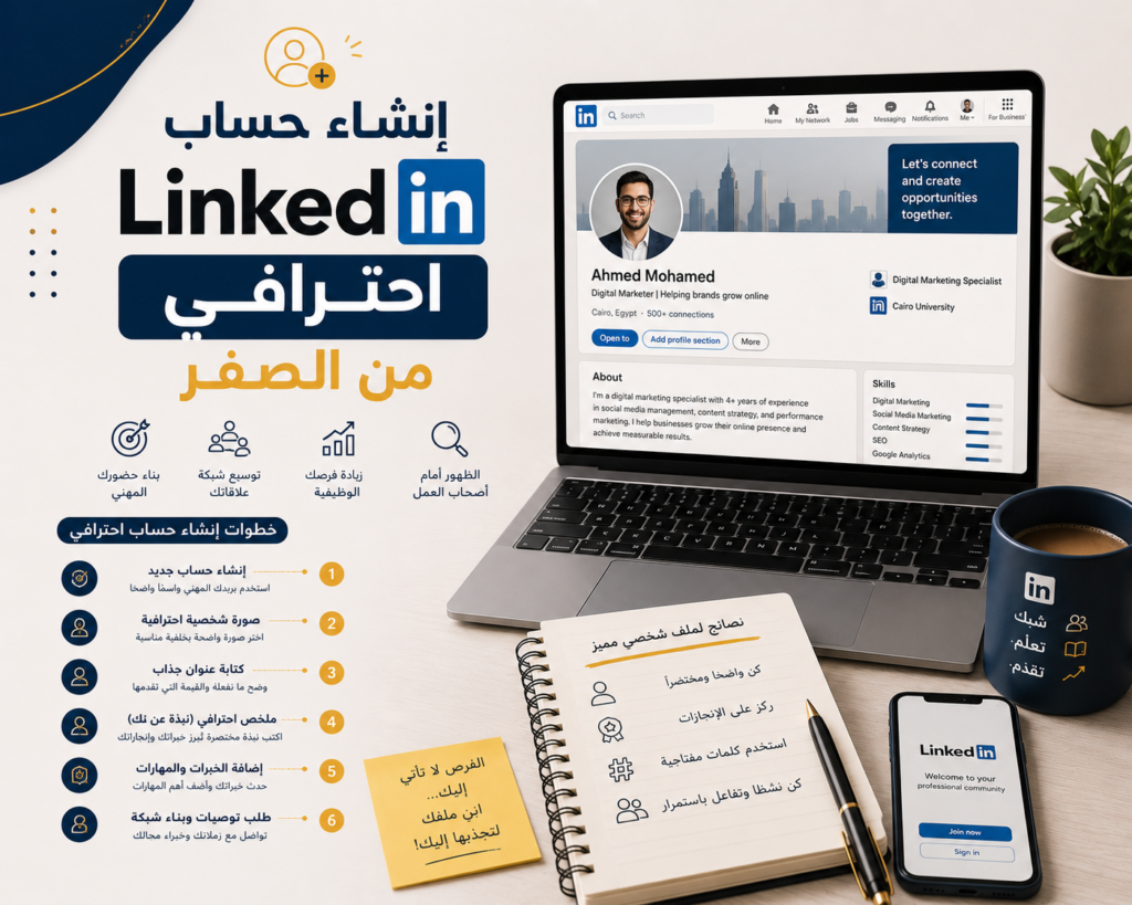 إنشاء حساب LinkedIn احترافي من الصفر