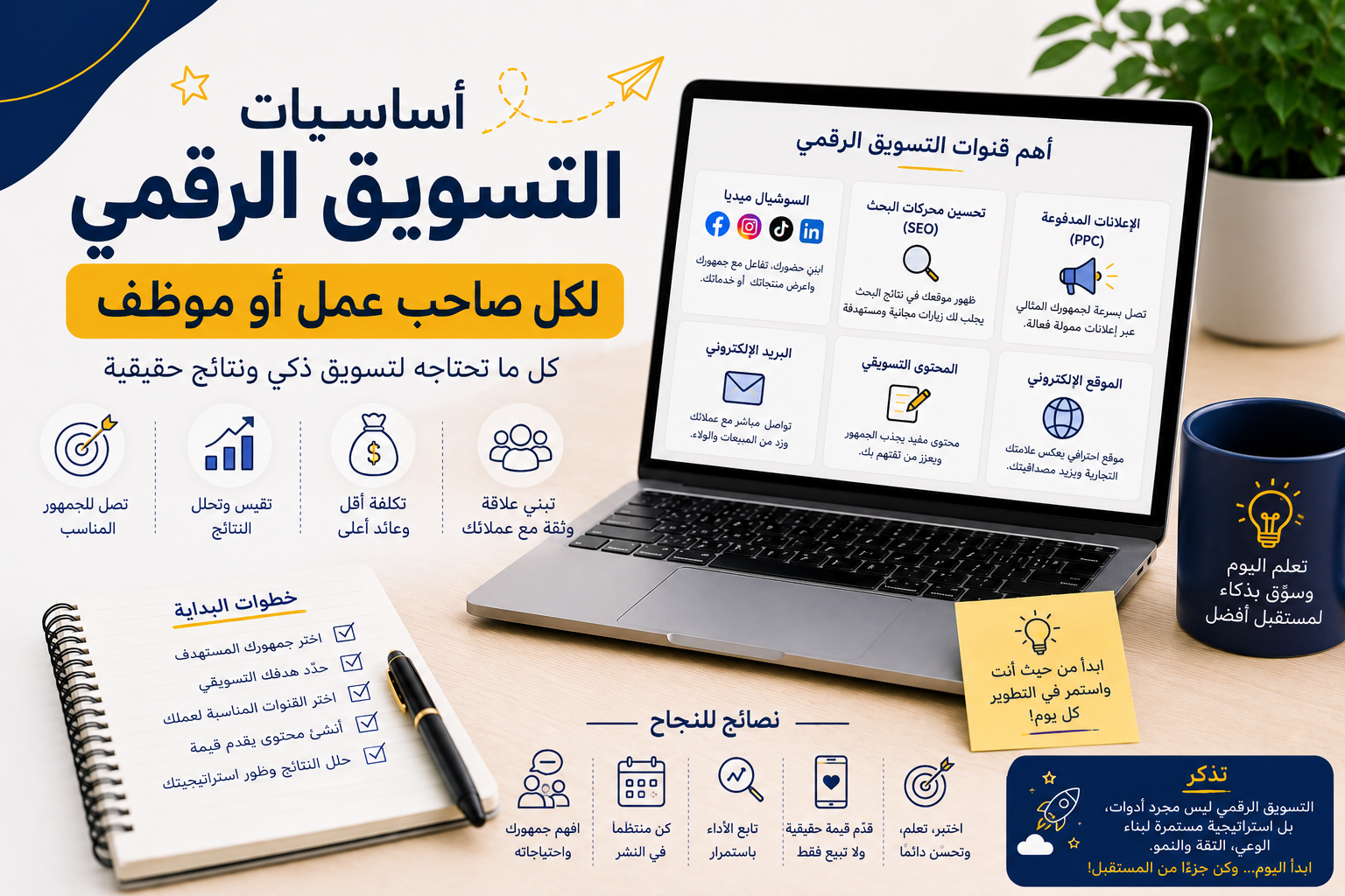 أساسيات التسويق الرقمي لكل صاحب عمل أو موظف