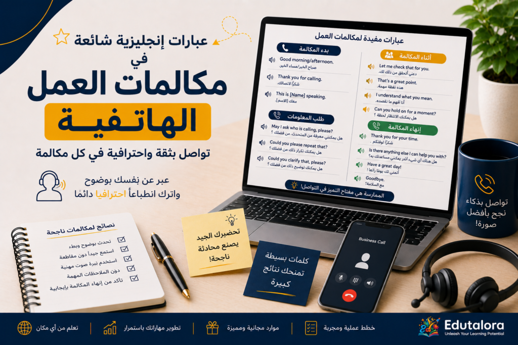 عبارات إنجليزية شائعة في مكالمات العمل الهاتفية (Business Calls)