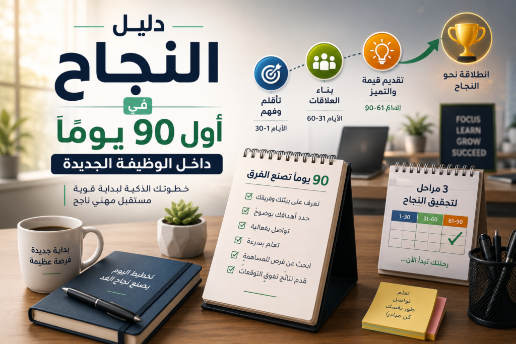 دليل النجاح في أول 90 يومًا داخل الوظيفة الجديدة