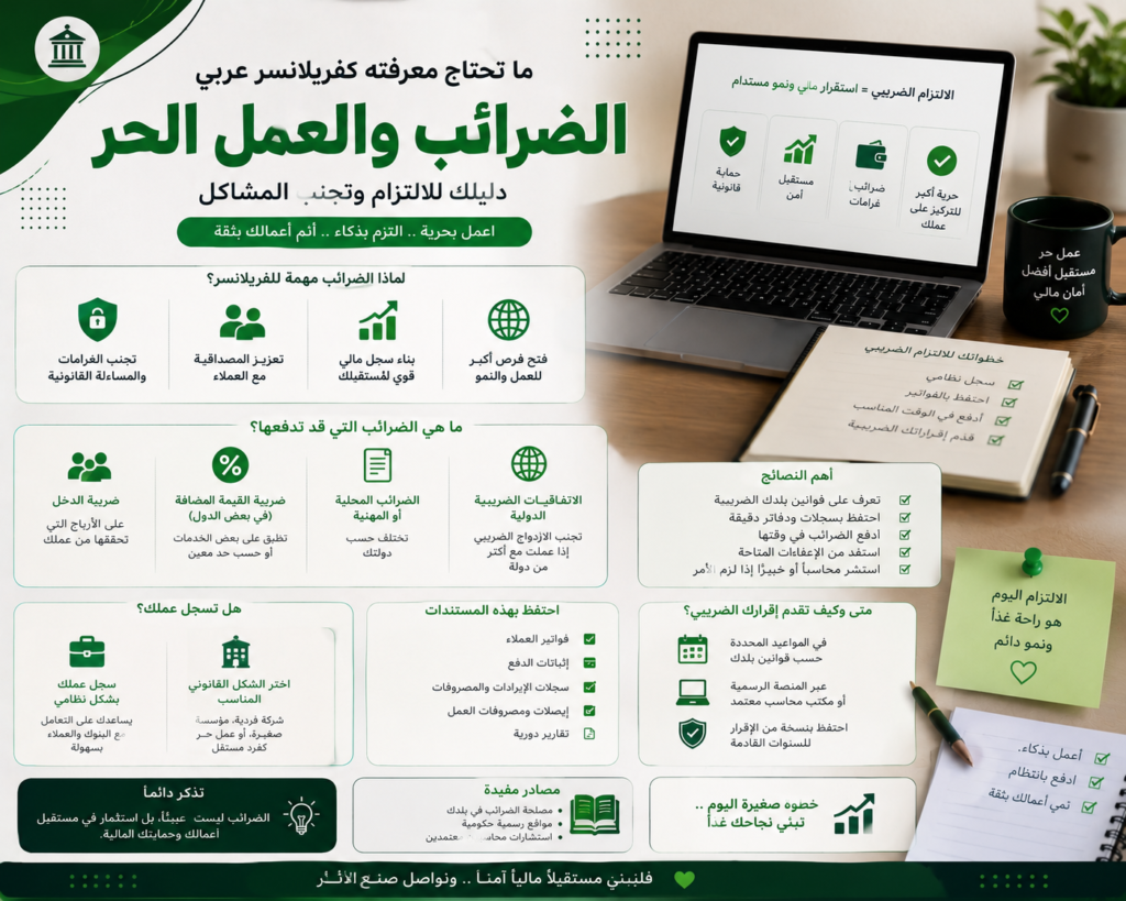 الضرائب والعمل الحر: ما تحتاج معرفته كفريلانسر؟