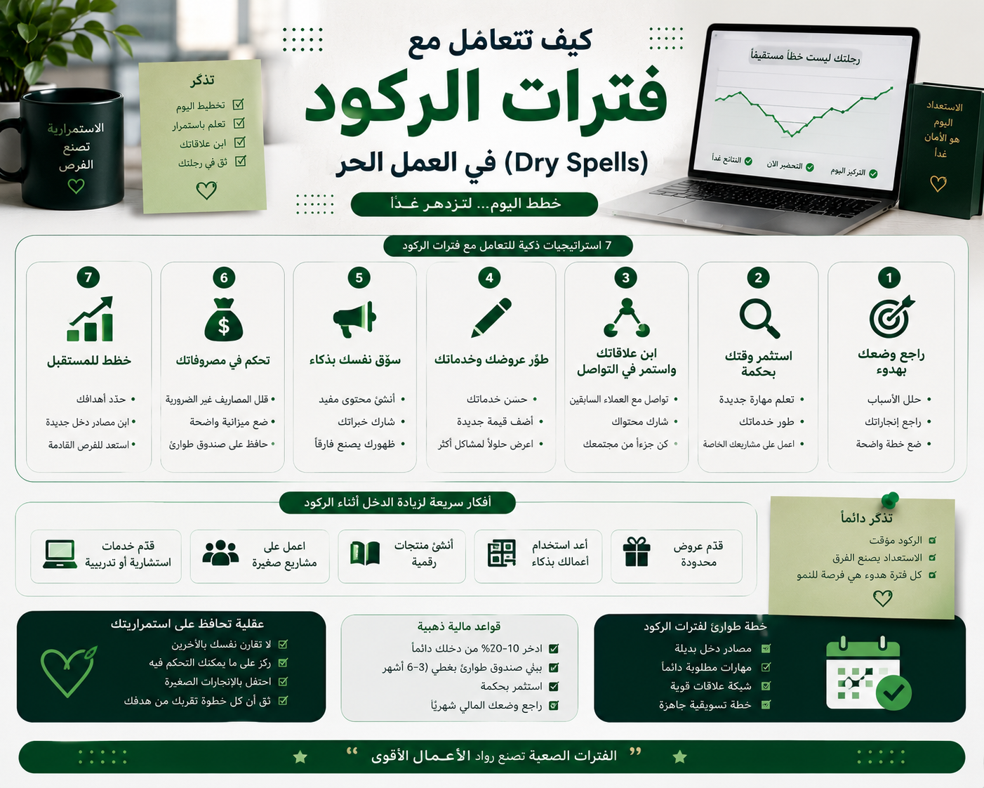 كيف تتعامل مع فترات الركود (Dry Spells) في العمل الحر؟