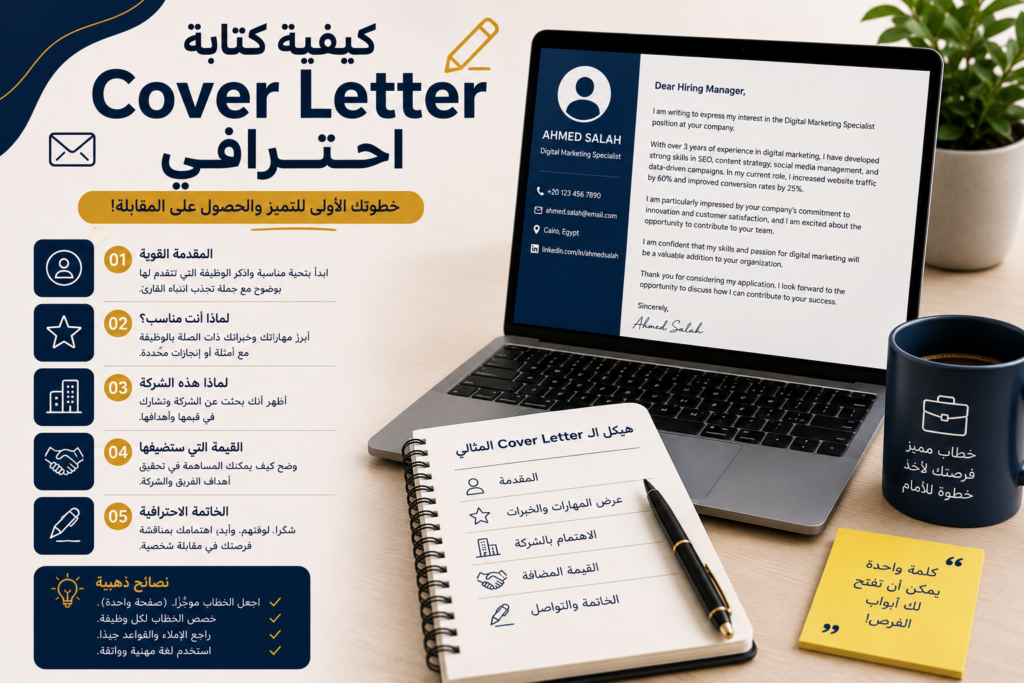 كيفية كتابة Cover Letter احترافي
