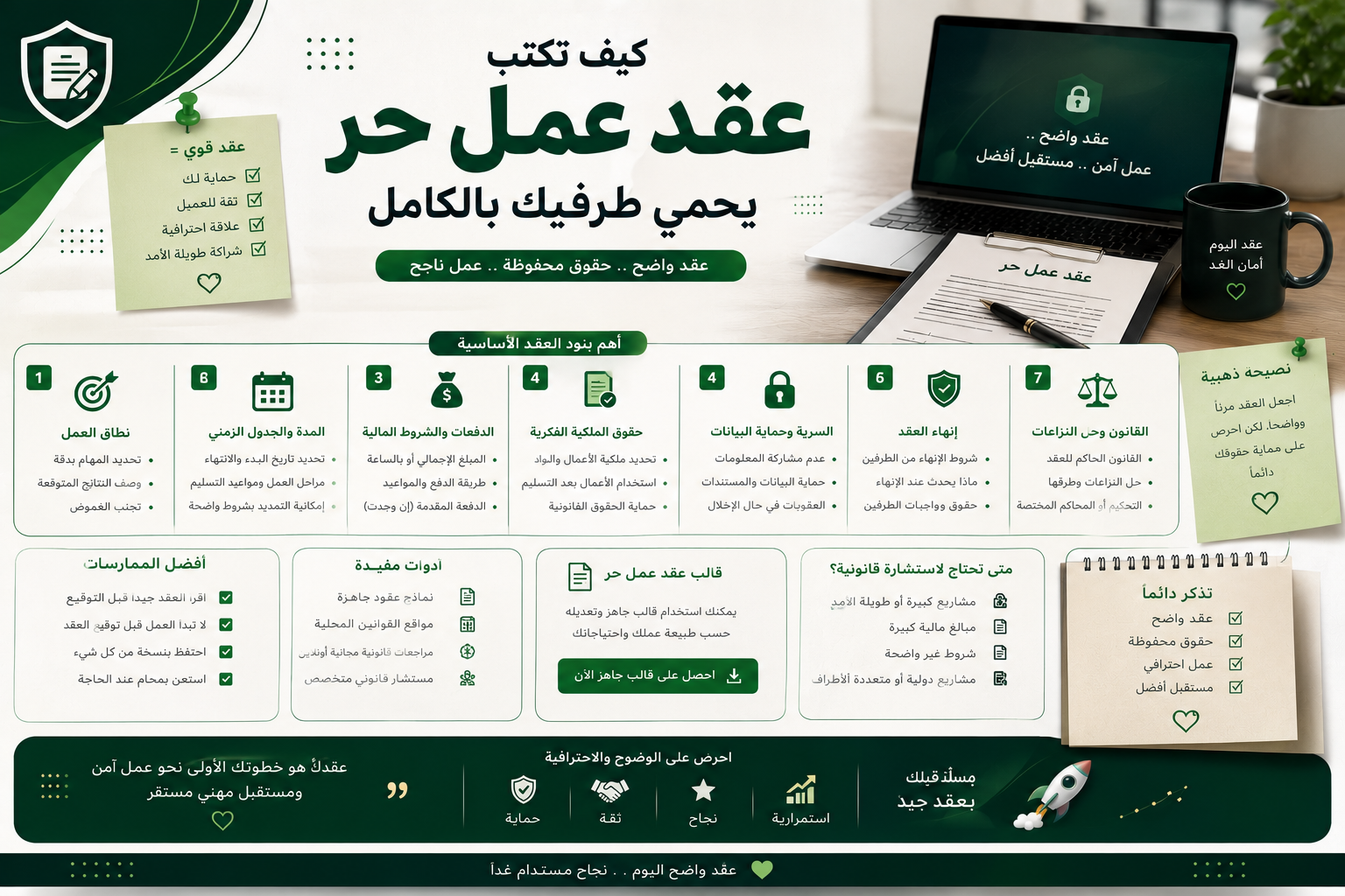 كيف تكتب عقد عمل حر يحمي طرفيك بالكامل؟
