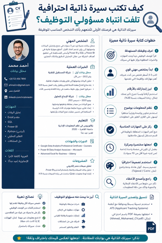 كيف تكتب سيرة ذاتية احترافية تلفت انتباه مسؤولي التوظيف؟