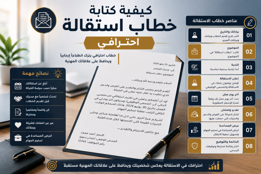 كيفية كتابة خطاب استقالة احترافي