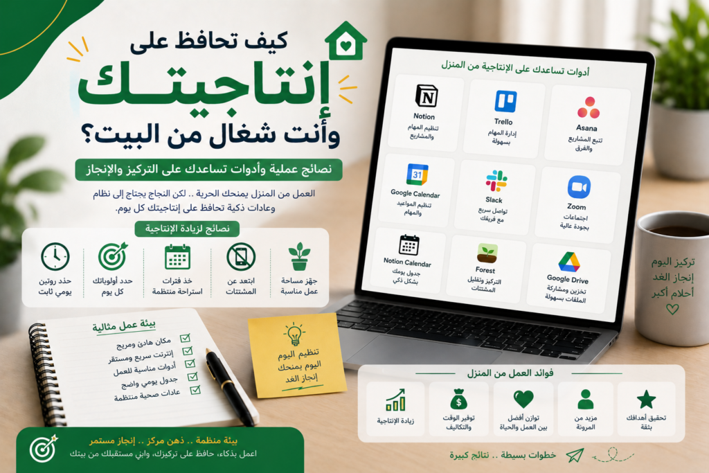 كيف تحافظ على إنتاجيتك وأنت شغال من البيت؟