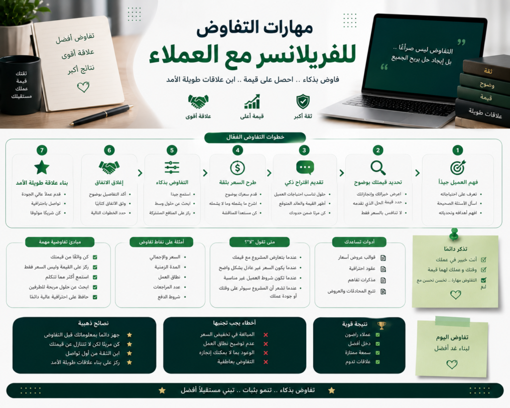 مهارات التفاوض للفريلانسر مع العملاء