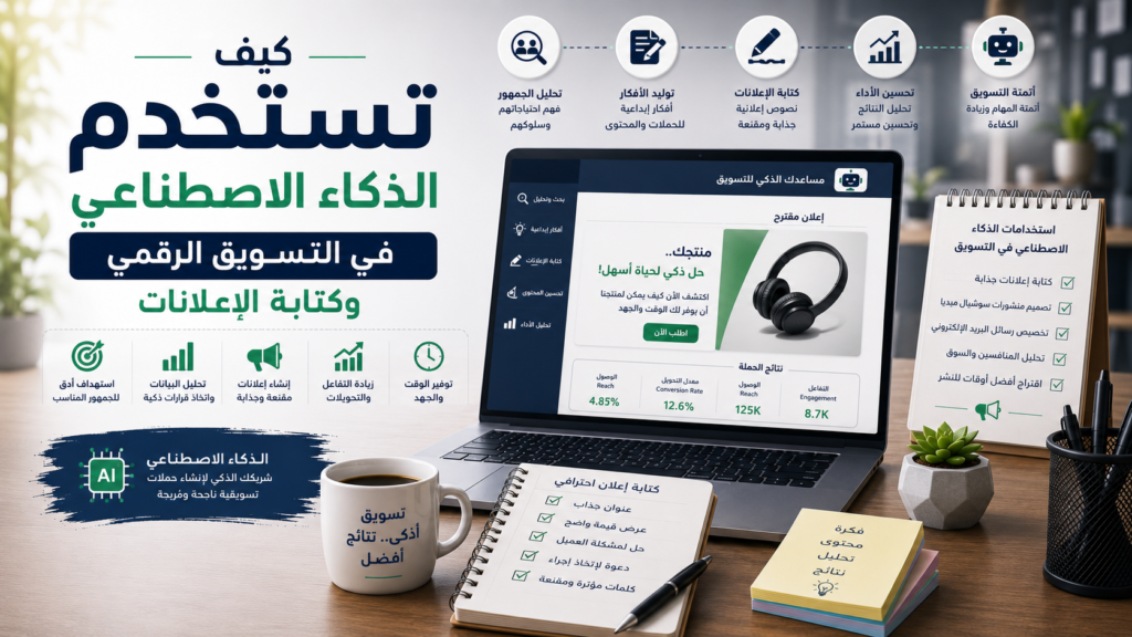 كيف تستخدم الذكاء الاصطناعي في التسويق الرقمي وكتابة الإعلانات