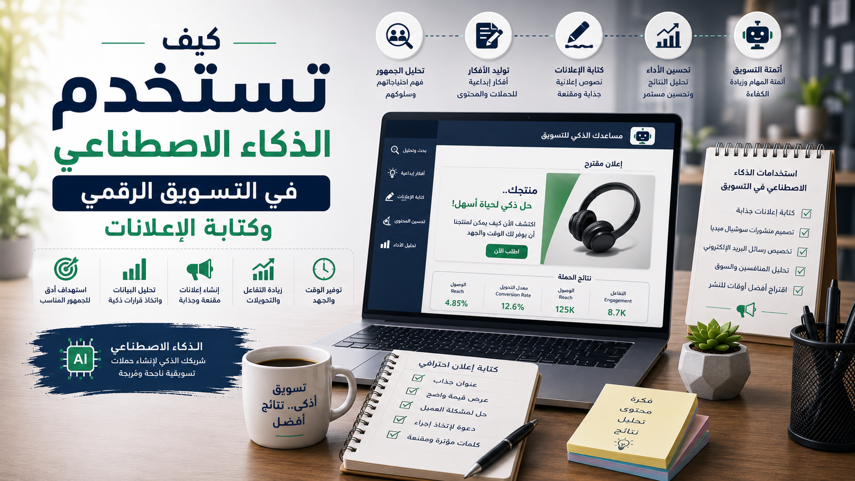 كيف تستخدم الذكاء الاصطناعي في التسويق الرقمي وكتابة الإعلانات