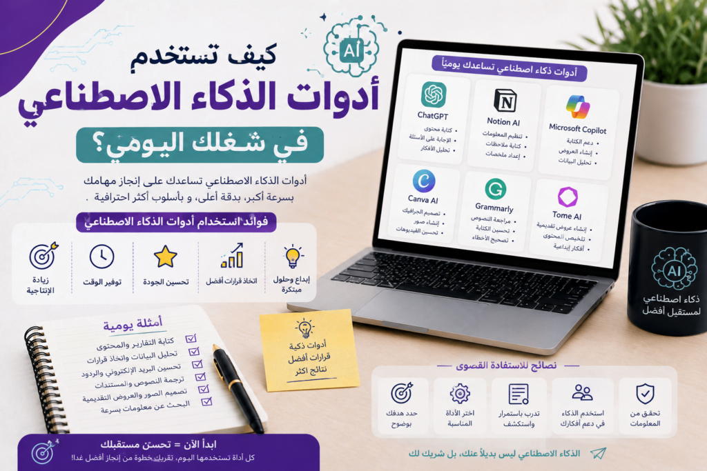 كيف تستخدم أدوات الذكاء الاصطناعي في شغلك اليومي؟