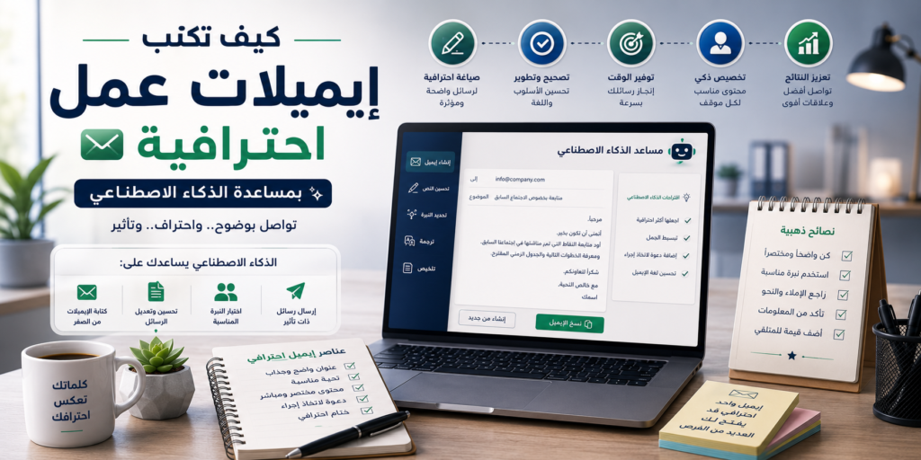 كيف تكتب إيميلات عمل احترافية بمساعدة الذكاء الاصطناعي